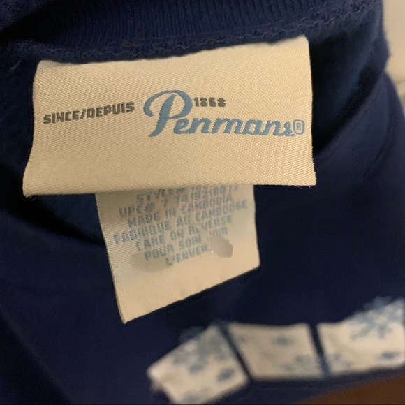 Penman 50% Cotton Comfy Minimalist Christmas SnowFlakes Sweater Sweatshirt Top - Picture 6 of 7